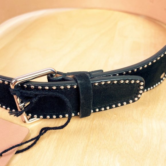 Famous Alaia Black Suede Batwing Studded Belt main image 4